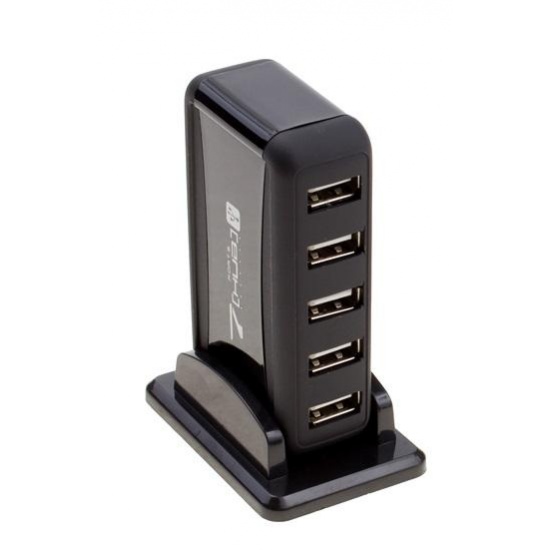 7-port USB Hub - USB2.0 -  Tower Design with power supply Image