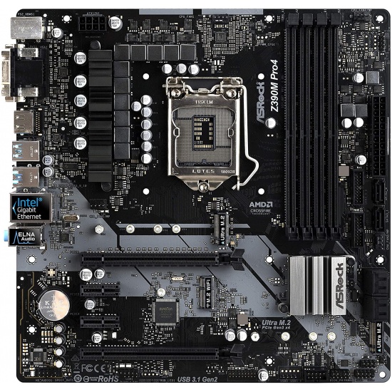 ASRock Intel Z390 Pro4 LGA1151 DDR4 ATX Motherboard Image