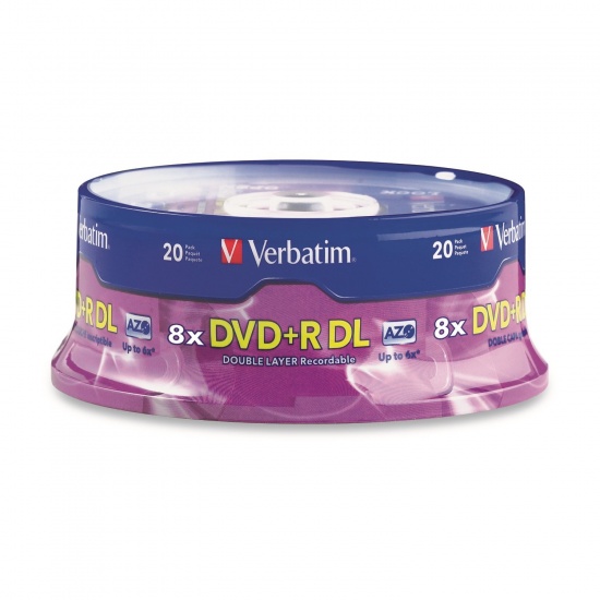 Verbatim DVD+R DL 8.5GB 8X Branded 20-Pack Spindle Image