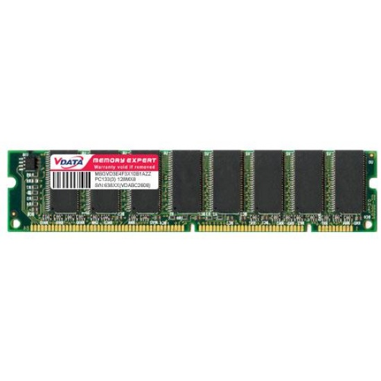 128MB V-Data PC100 SDRAM memory module (8 chips, 168 pins) Image