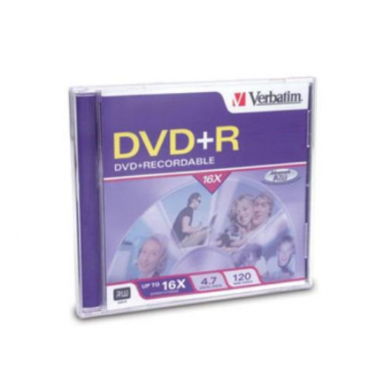 Verbatim DVD+R 4.7GB 16X 1-Pack Jewel Case Image