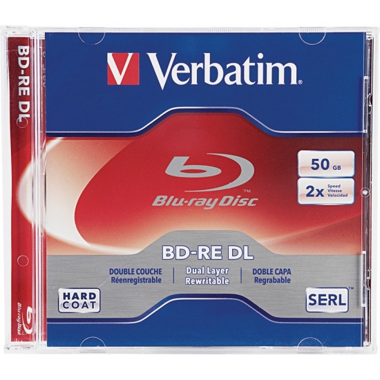 Verbatim Blu-Ray BD-RE DL 97536 50GB 2X 1-Pk Jewel Case Image