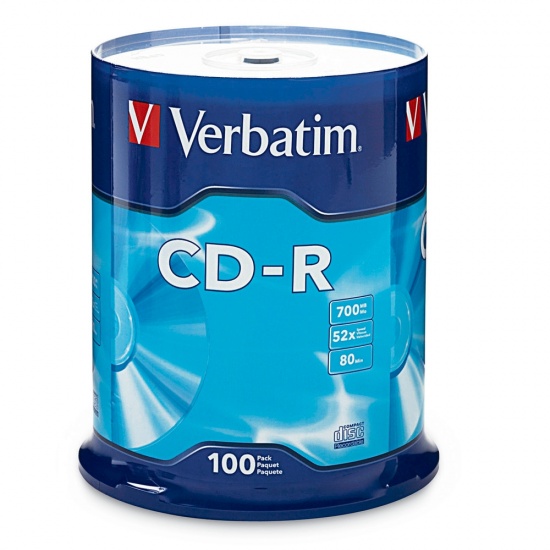 Verbatim CD-R 700MB 52X Branded 100-Pack Spindle Image