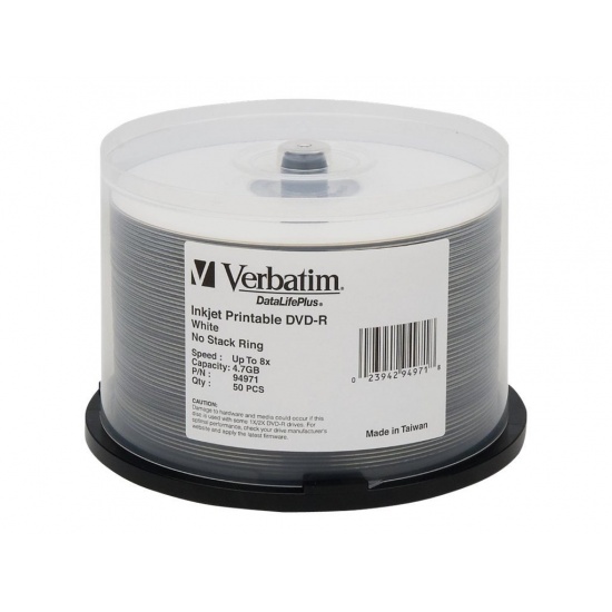 Verbatim DataLifePlus DVD-R 8x Media 4.7GB 50-Pack Spindle Image