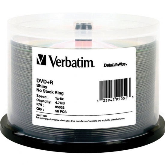 Verbatim DataLifePlus 8x DVD+R Media 4.7GB 50-Pack Spindle Image