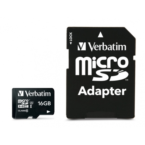 16GB Verbatim Pro microSDHC UHS-1 CL10 Memory Card Image
