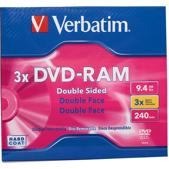 Verbatim DVD-RAM 9.4GB 3X Double Sided Type 4 Jewel Case Box Image