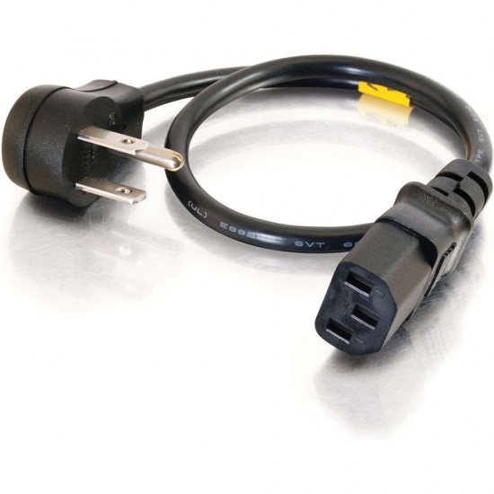 C2G 3FT 18 AWG (NEMA 5-15P to IEC320C13) Universal Flat Panel Power Cord - Black Image