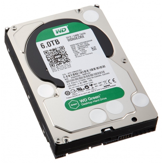 6TB Western Digital WD Green 3.5-inch SATA III Desktop Hard Drive (IntelliPower, 64MB cache) Image
