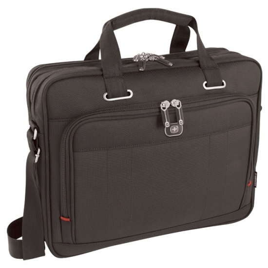 Wenger Acquisition 16-inch Laptop Briefcase with Tablet Pocket Black Image