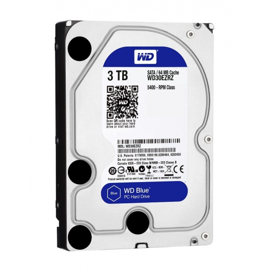 3TB Western Digital WD Blue 3.5-inch SATA III Desktop Hard Drive (5400rpm, 64MB cache) Image
