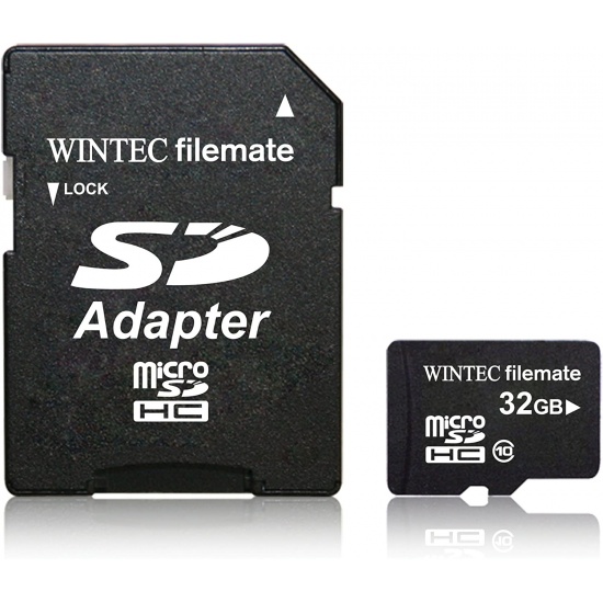 32GB Wintec microSDHC Mobile Professional CL10 Mobile Phone Memory Card w/Adapter Image