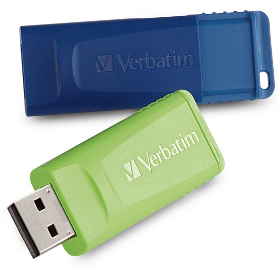 16GB Verbatim Store N Go USB Flash Drive - 2-Pack - Blue, Green Image