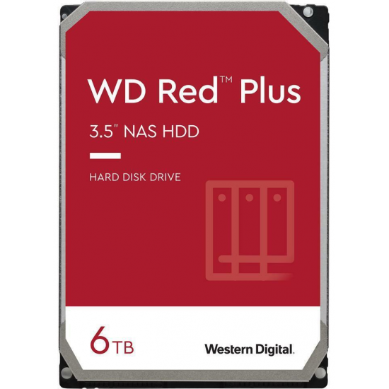 6TB Western Digital WD Red Plus 3.5 Inch Serial ATA III 6GBS 7200RPM 128MB Cache Internal Hard Drive Image