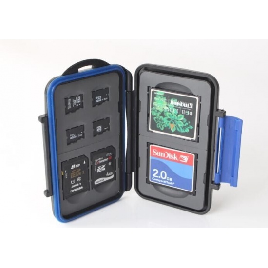 ZTC Micro Card Travel Case 4x microSD 2x SDHC 2x CompactFlash Rugged Waterproof and Shockproof Image