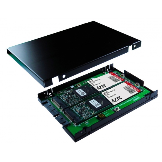 ZTC RAID Series M.2 NGFF to SATA III 2.5-inch Enclosure Board. Supports RAID 0/1, JBOD speed up to 520MB Image