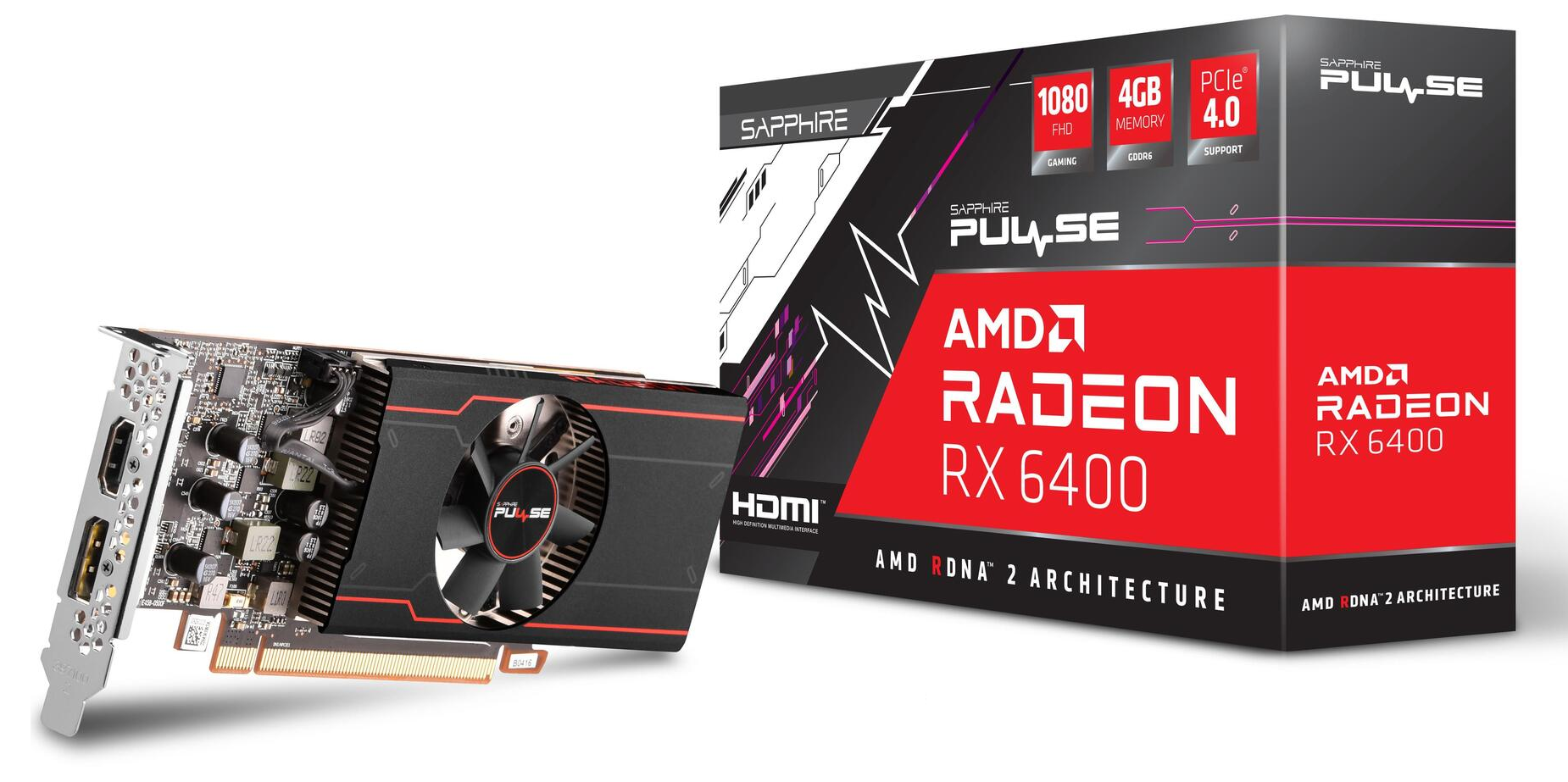 Sapphire Pulse AMD Radeon RX 6400 4GB GDDR6 Graphics Card