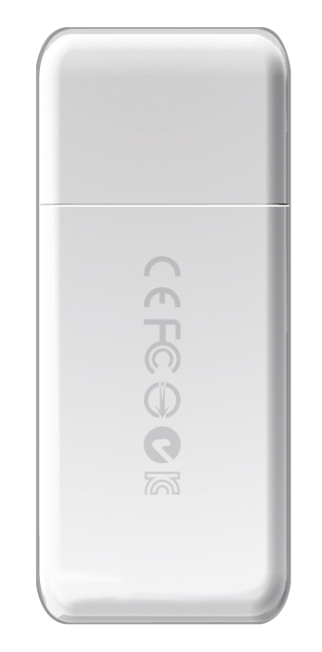White Transcend High-Speed RDF5 USB3.0 Card Reader for SDHC/SDXC and microSDHC/microSDXC cards