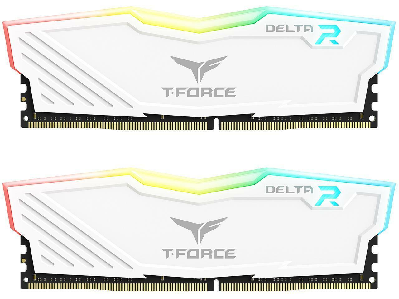 16GB Team Group Delta DDR4 3600MHz CL18 Dual Channel Memory Kit (2 x 8GB) - White