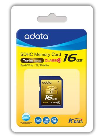 16GB A-Data Turbo Secure Digital SDHC CL6 Memory Card