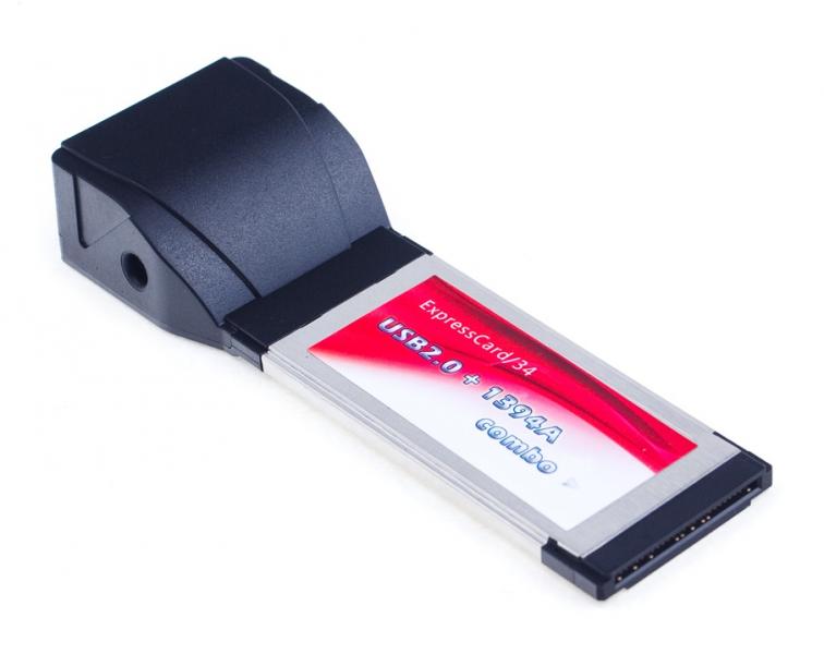 ExpressCard/34 adapter with 2x FireWire 400 and 1x USB2.0 ports