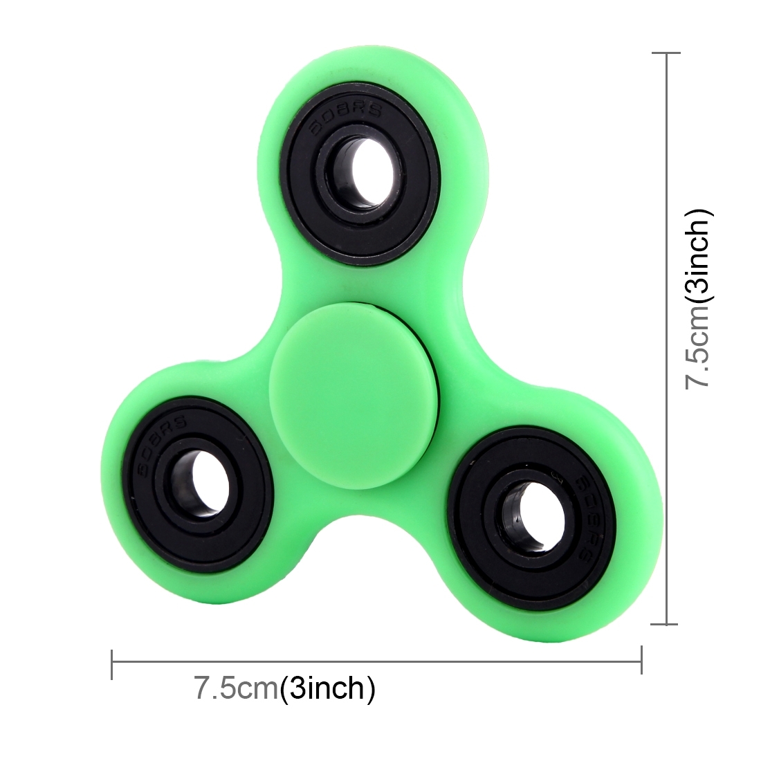 EyezOff Flourescent Green Fidget Spinner POM Material 4-min Rotation Time, Hybrid Ceramic Bearing