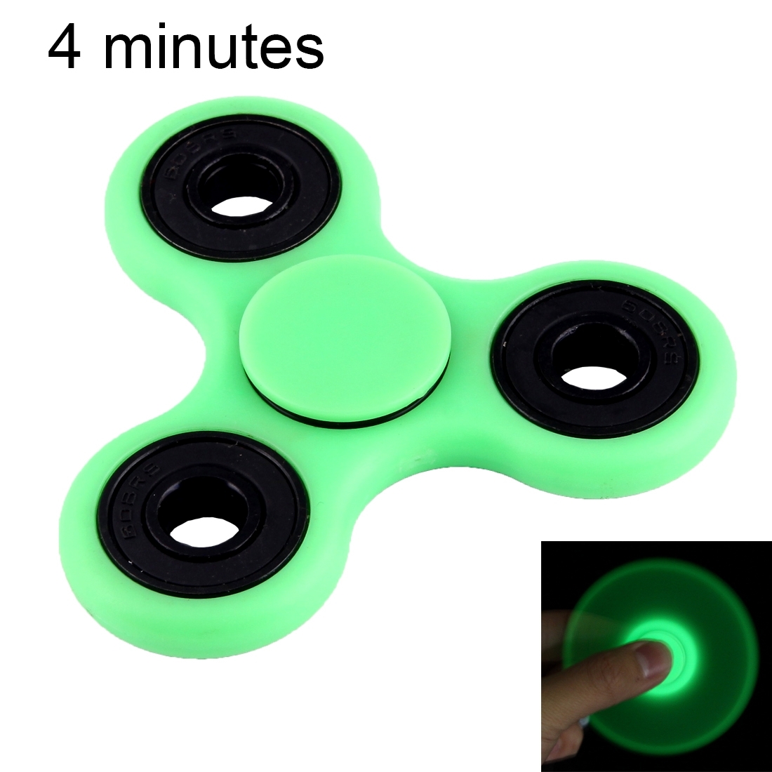 EyezOff Flourescent Green Fidget Spinner POM Material 4-min Rotation Time, Hybrid Ceramic Bearing