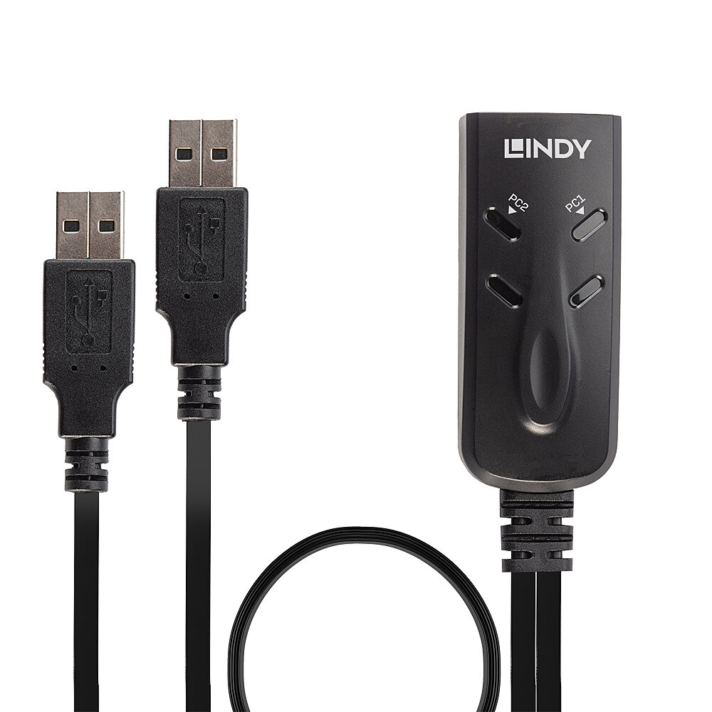 Lindy KM keyboard & Mouse Switch USB for 2 PCs