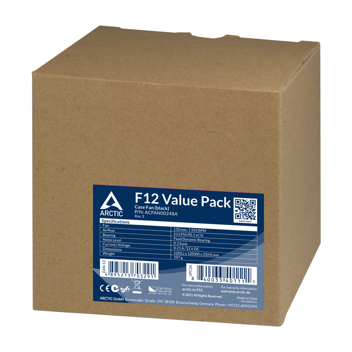 ARCTIC F12 - 120 mm Standard Case Fan - Pack of 5