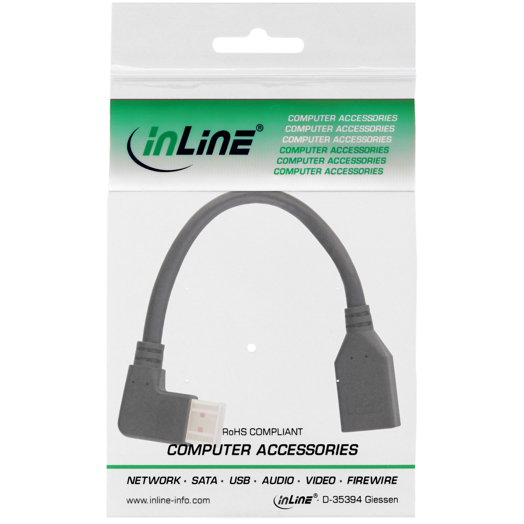 InLine Câble DisplayPort 1.4 8K 1m Coudé à Droite - Noir/Doré - Triple Blindage