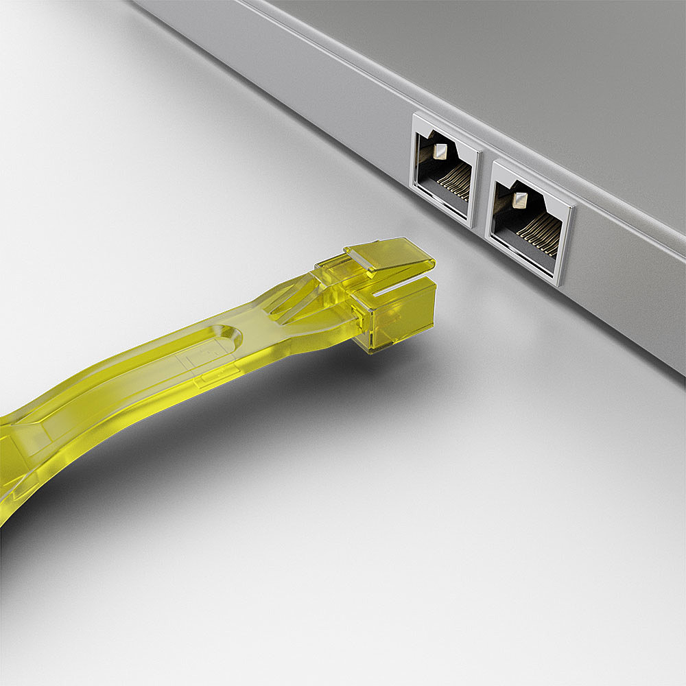 Lindy 10 x RJ-45 Port Blockers with Key, Yellow