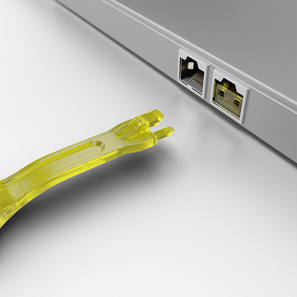 Lindy 10 x RJ-45 Port Blockers with Key, Yellow