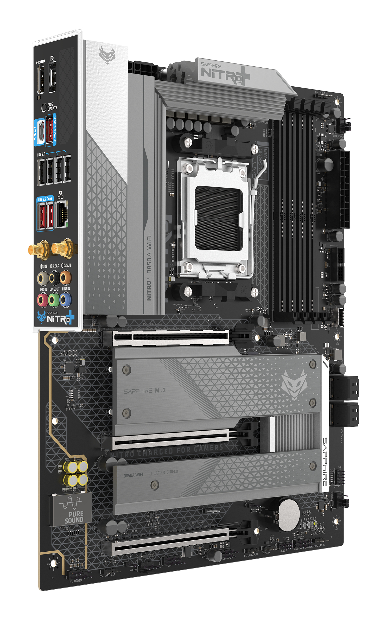 Sapphire NITRO+ B850A WIFI 7 AMD B850 Socket AM5 micro ATX