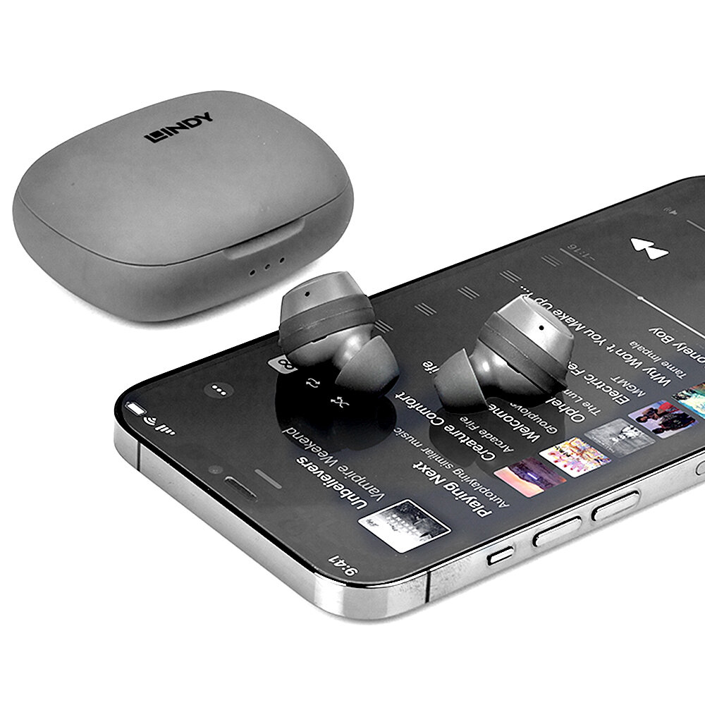 Lindy LE400W Headset Wireless In-ear Music/Everyday USB Type-C Bluetooth Grey