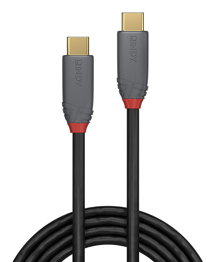 Lindy 36908 USB cable USB 3.2 Gen 2 (3.1 Gen 2) 5 m USB C 10 Gbit/s 100 W Black