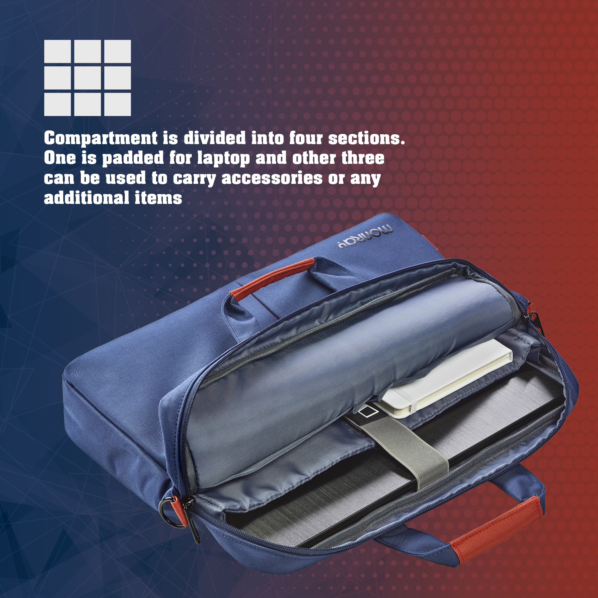 NGS Monray Seaman, 15.6" Laptop Bag with external Pockets, Blue