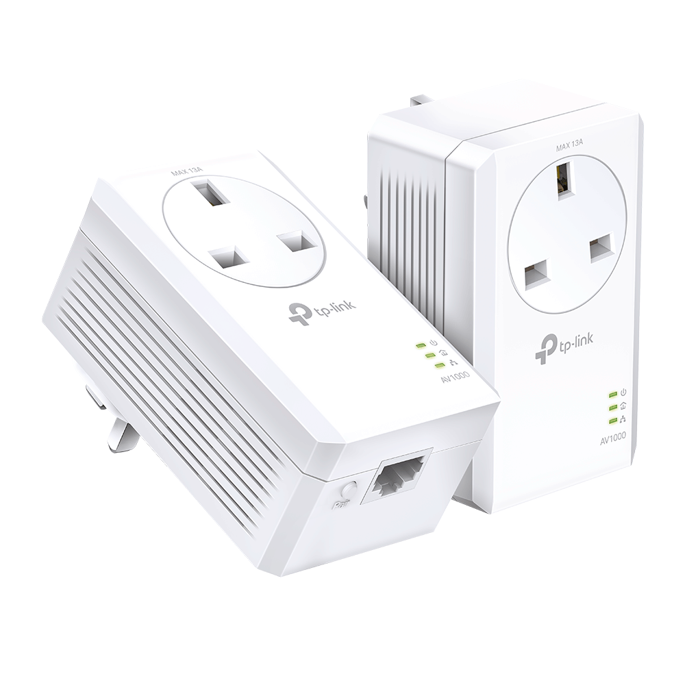 TP-Link TL-PA7017P Kit, AV1000 Gigabit Passthrough Powerline Starter Kit, UK