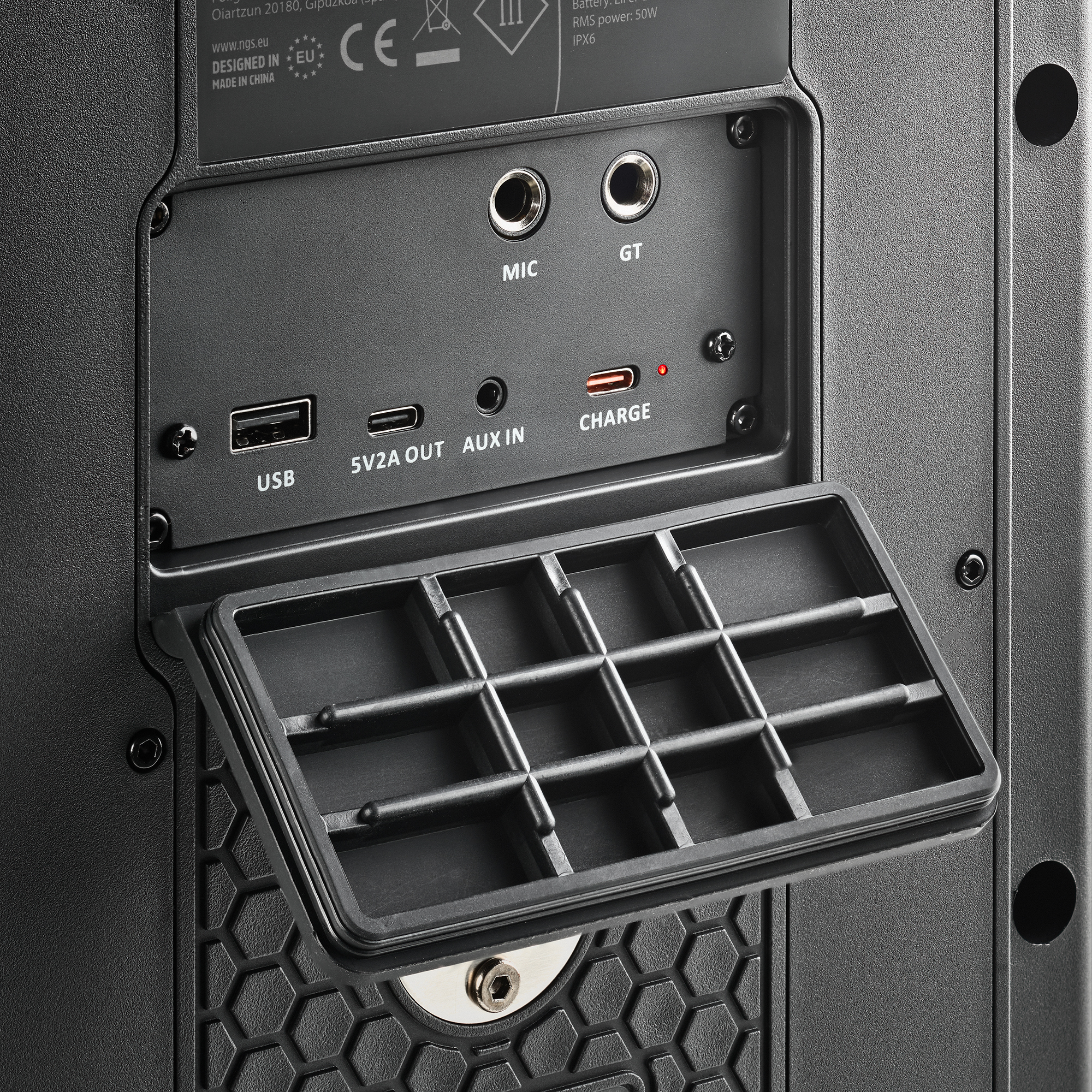 NGS Wild Bash, 300W Portable Wireless and Waterproof BT Speaker with Removable Battery