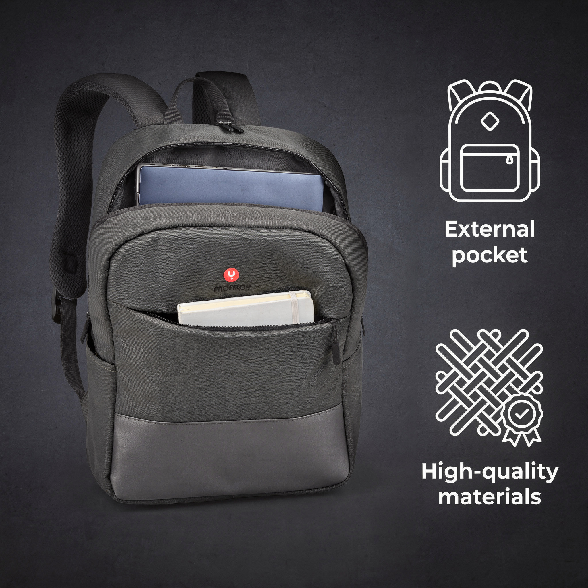 NGS Sacks Venture 15.6" Laptop Backpack, Black