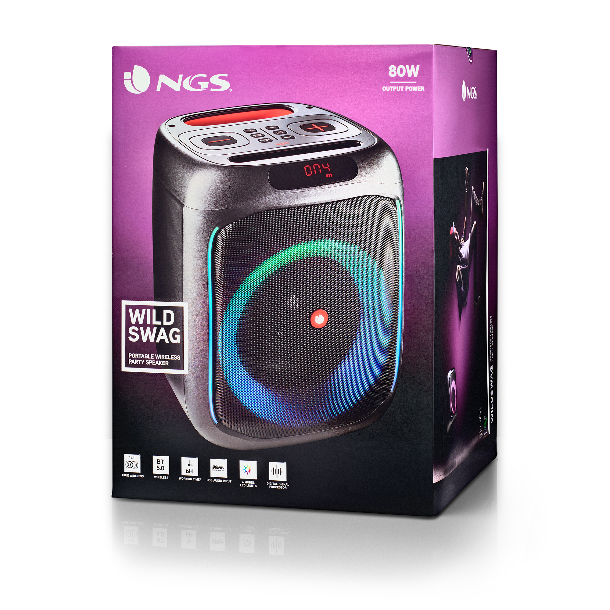 NGS Wildswag, 80W Portable Wireless BT Speaker