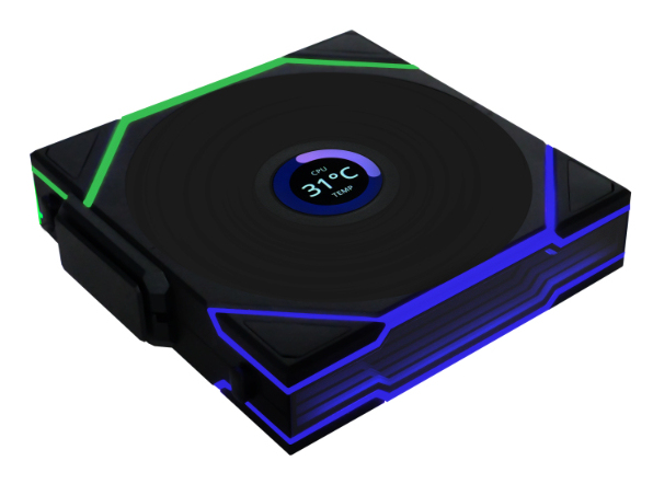 Lian Li UNI FAN TL Wireless LCD Fan, ARGB, PWM - Reverse Blade, 120mm, Black