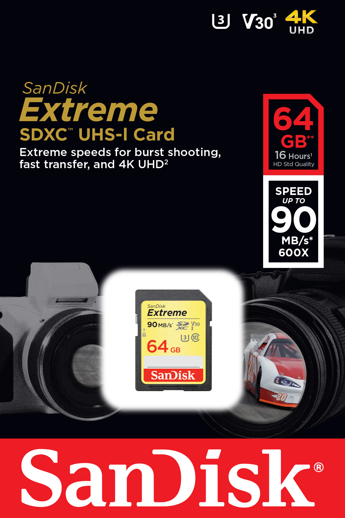 64GB SanDisk Extreme SDXC UHS-I CL10 Memory Card