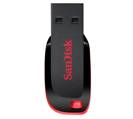 16GB SanDisk Cruzer Blade USB2.0 Flash Drive - Black, Red