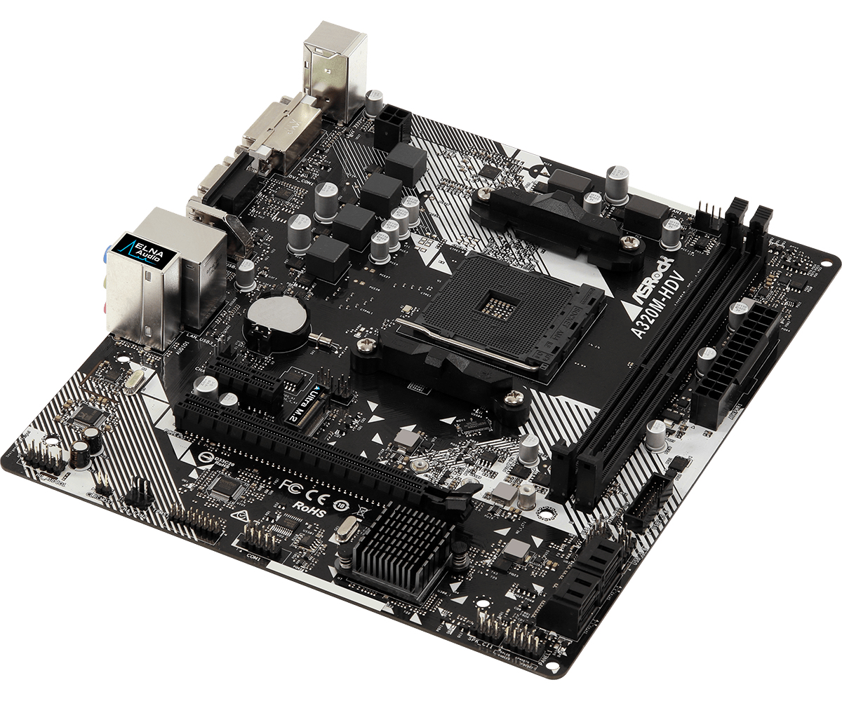 Asrock AM4 AMD A320M-HDV Micro ATX DDR4-SDRAM Motherboard Socket AM4