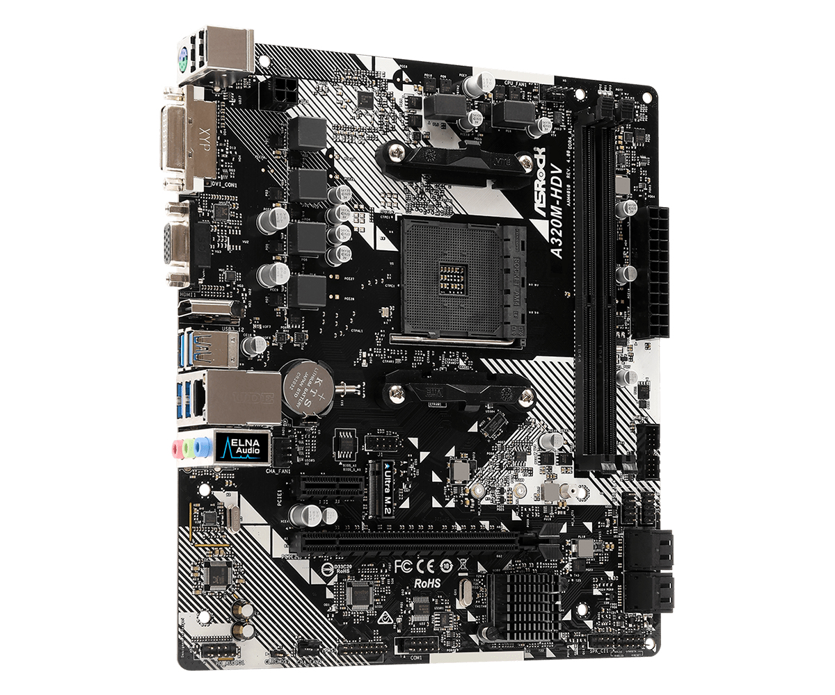Asrock AM4 AMD A320M-HDV Micro ATX DDR4-SDRAM Motherboard Socket AM4