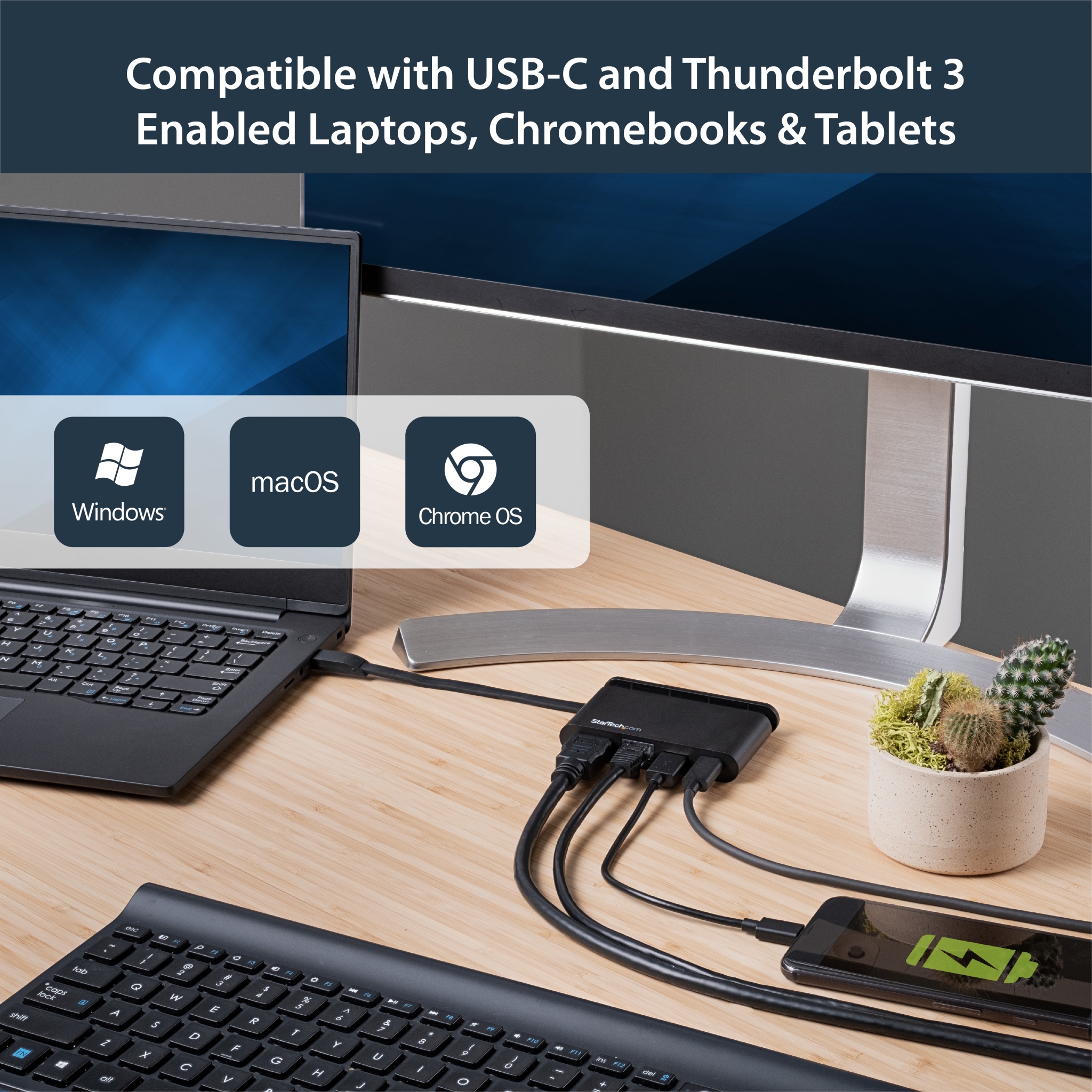StarTech Portable USB-C Dock with 4K HDMI Multiport Adapter - Black