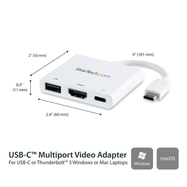 StarTech USB Type-C to HDMI Adapter - White