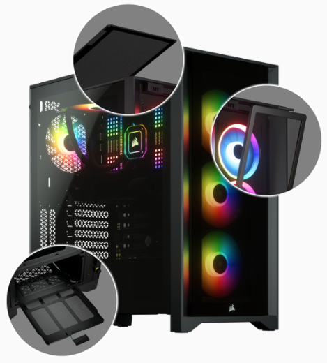 Corsair iCUE 4000X RGB Tempered Glass Midi-Tower - Black