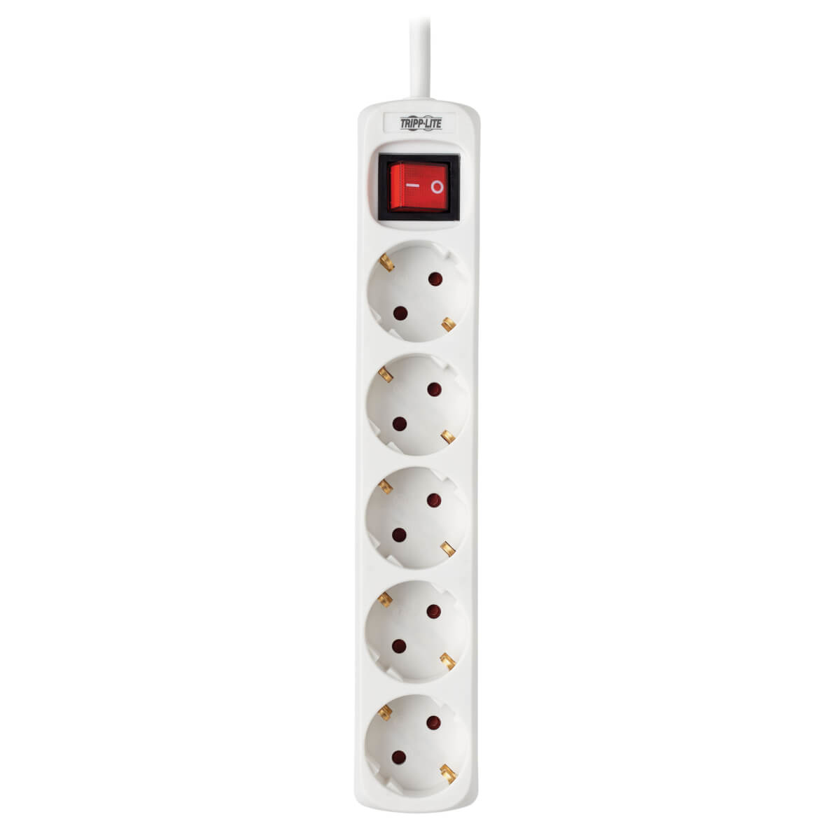 5FT Tripp Lite 5 Outlet Power Strip - German Type F Schuko Outlets - White