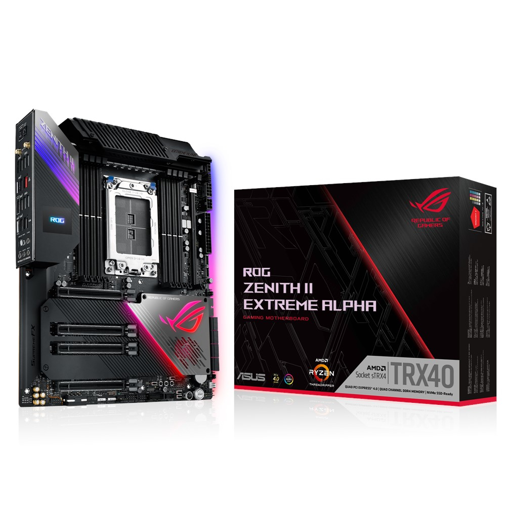 ASUS ROG Zenith II Extreme Alpha AMD TRX40 Socket sTRX4 Extended ATX Motherboard
